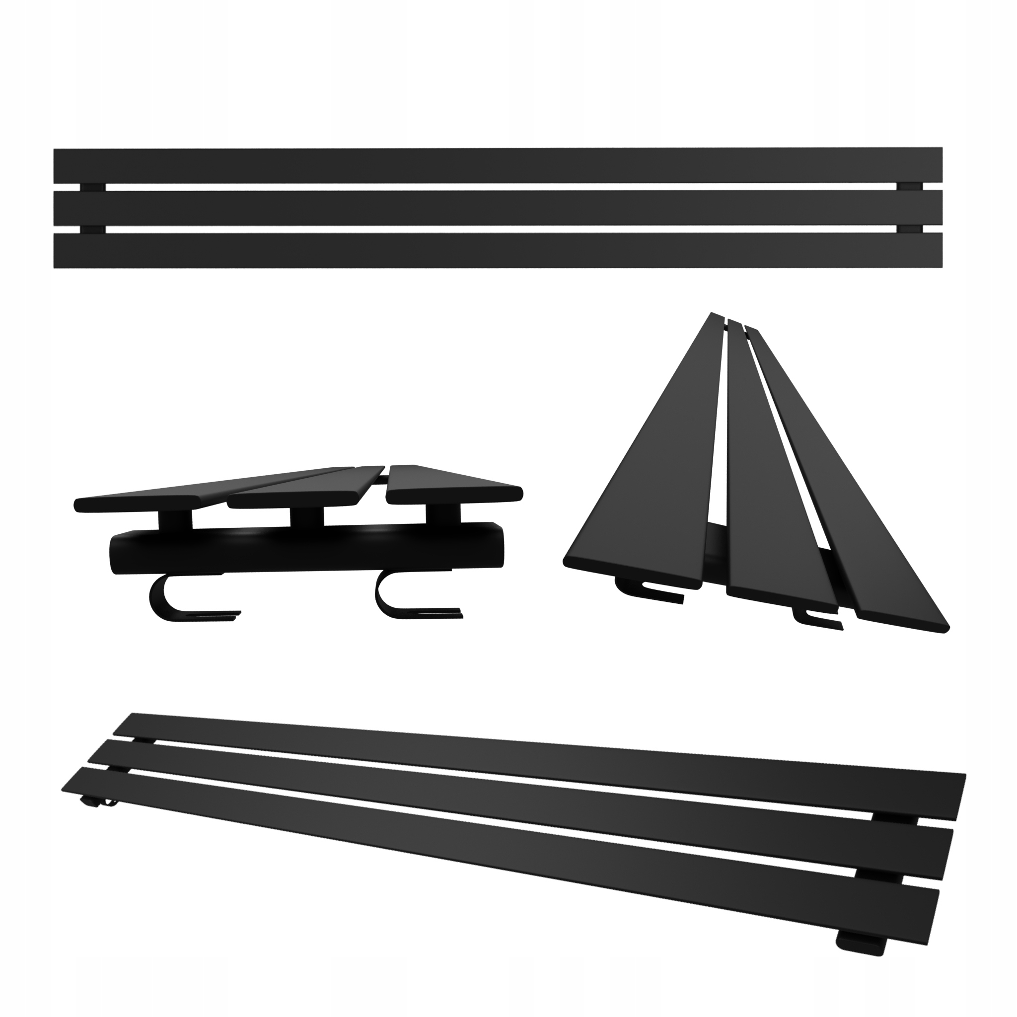 Horizontální pokojový radiátor Belloslim 22x120 černý