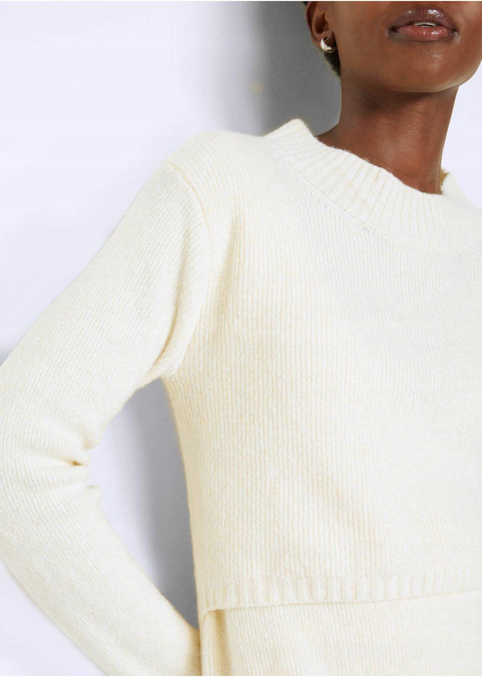 SWETER CIĄŻOWY I DO KARMIENIA__52/54 Kolor beżowy