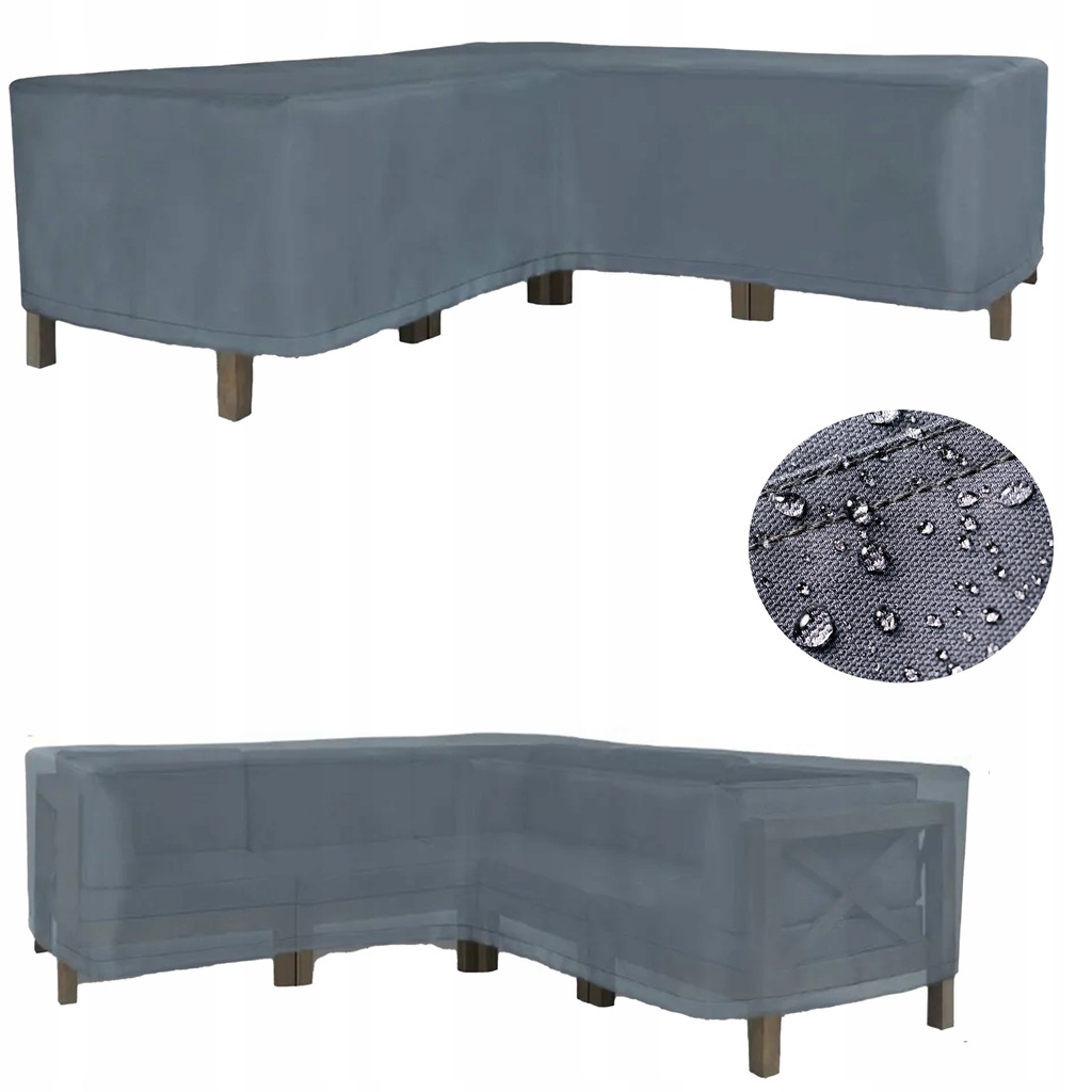 Obal na Zahradní Nábytek Rohový Voděodolný 270x270x100x70 cm univerzální