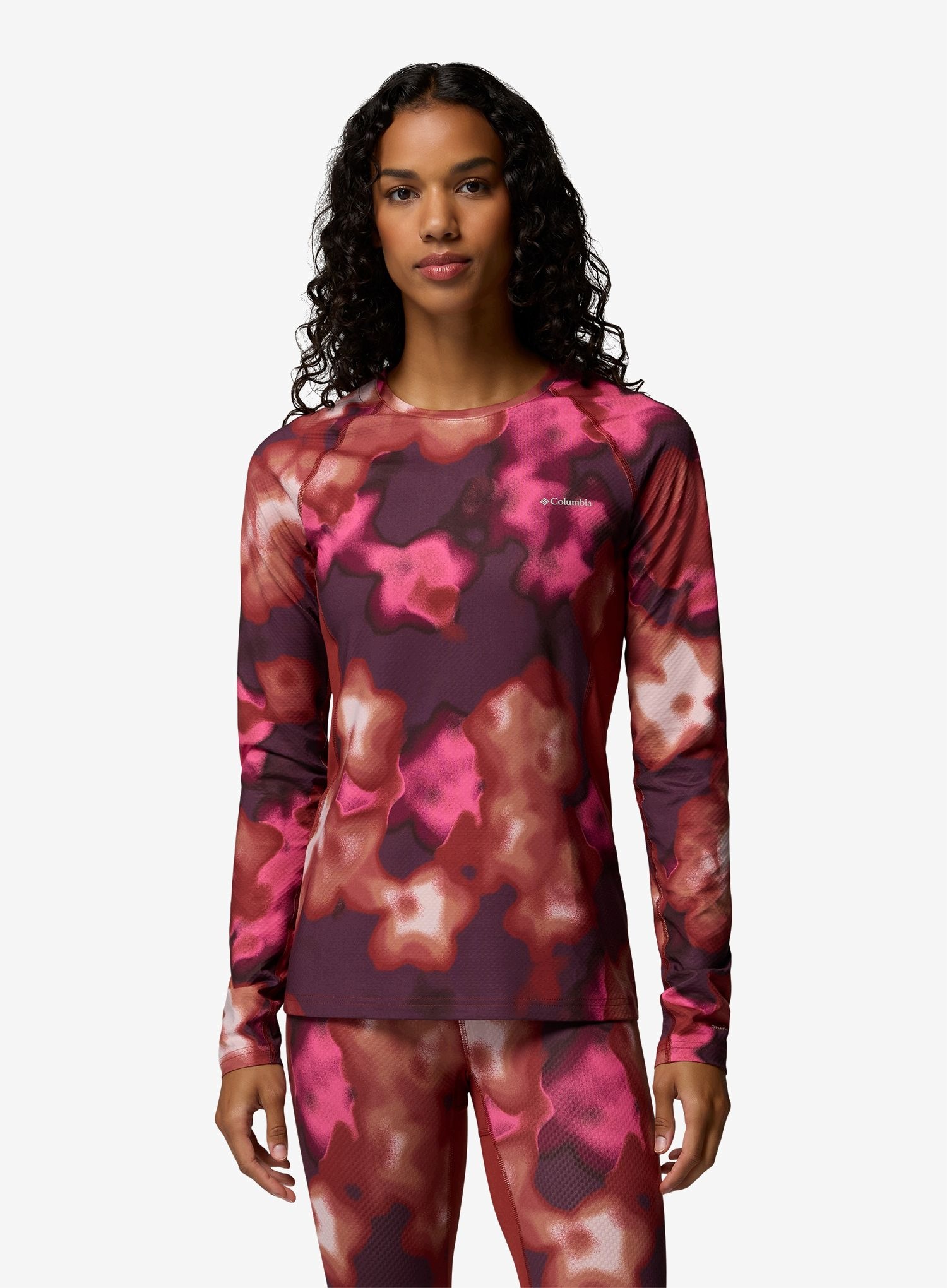Mikina termoaktivní mikina Columbia Omni-Heat Infinity Knit Ls Crew červená Xs