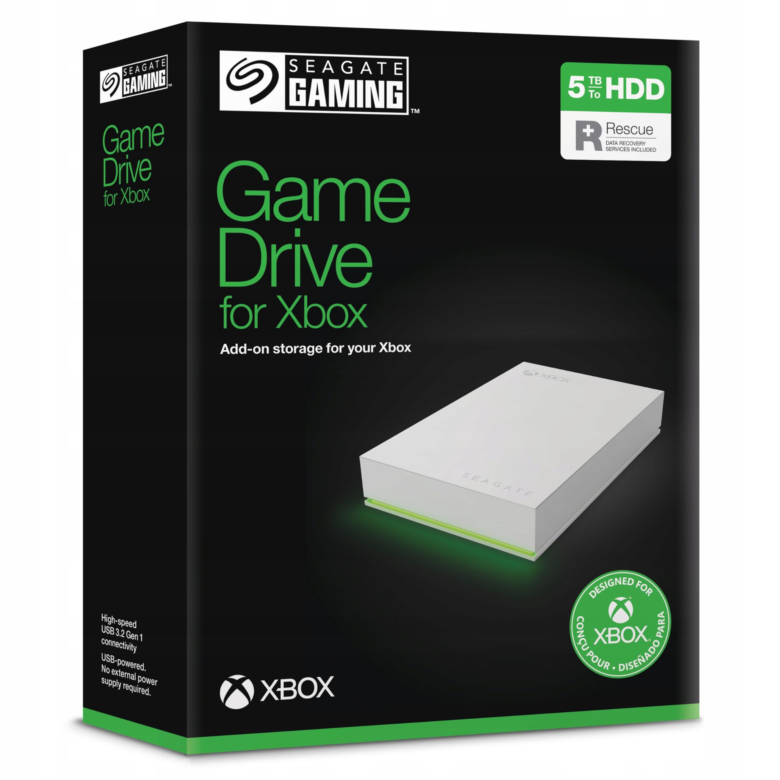 Seagate Game Drive Xbox 5TB, přenosný externí pevný disk, bílý