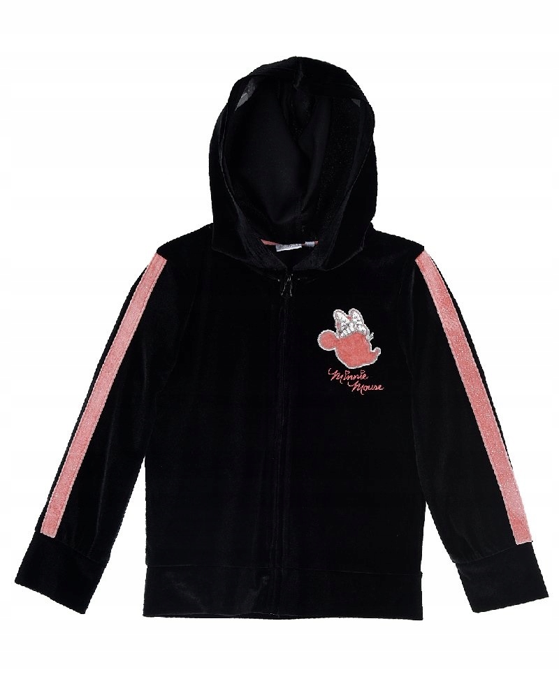 

Welurowa bluza z kapturem czarna Myszka Minnie 128