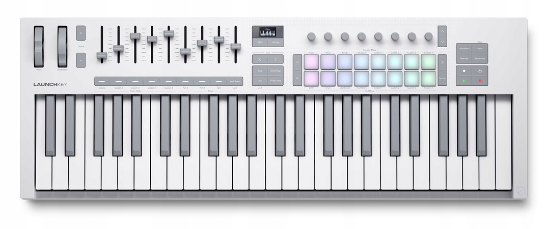 Novation Launchkey 49 MK4 Bílá Ovládací Klávesnice MIDI Ovladač Bílá