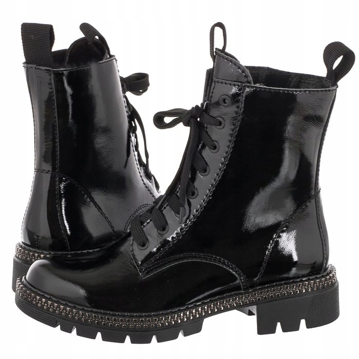 

Buty Damskie Botki Nessi Czarne Lakierowane 22365