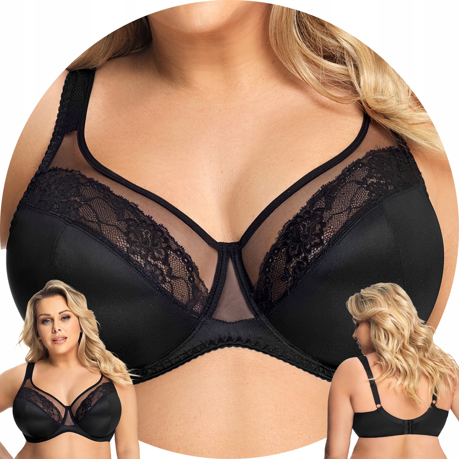 Gorsenia K441 Luisse černá krajková kostice Podprsenka soft 105H Měkká