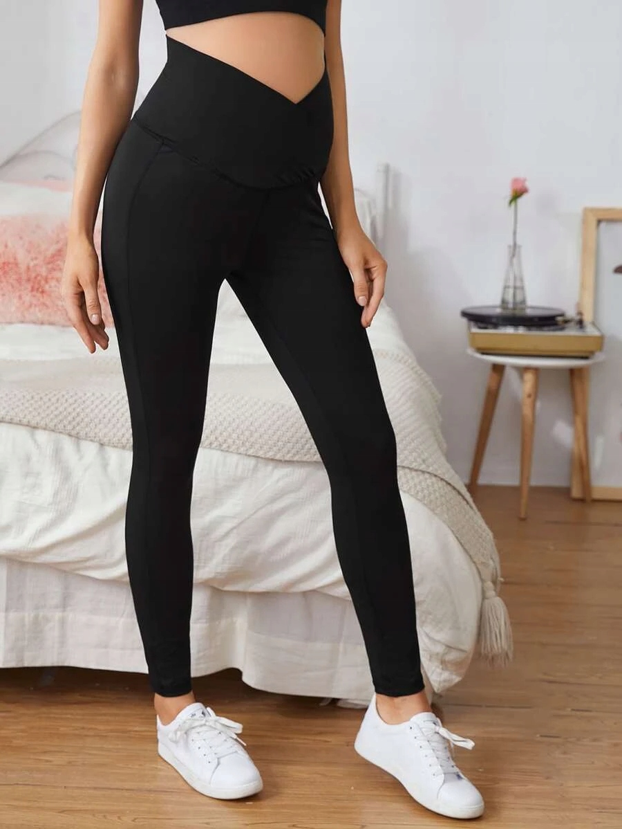 SHEIN CZARNE JEDNOLITE LEGGINSY CIĄŻOWE L 19319 Rozmiar L