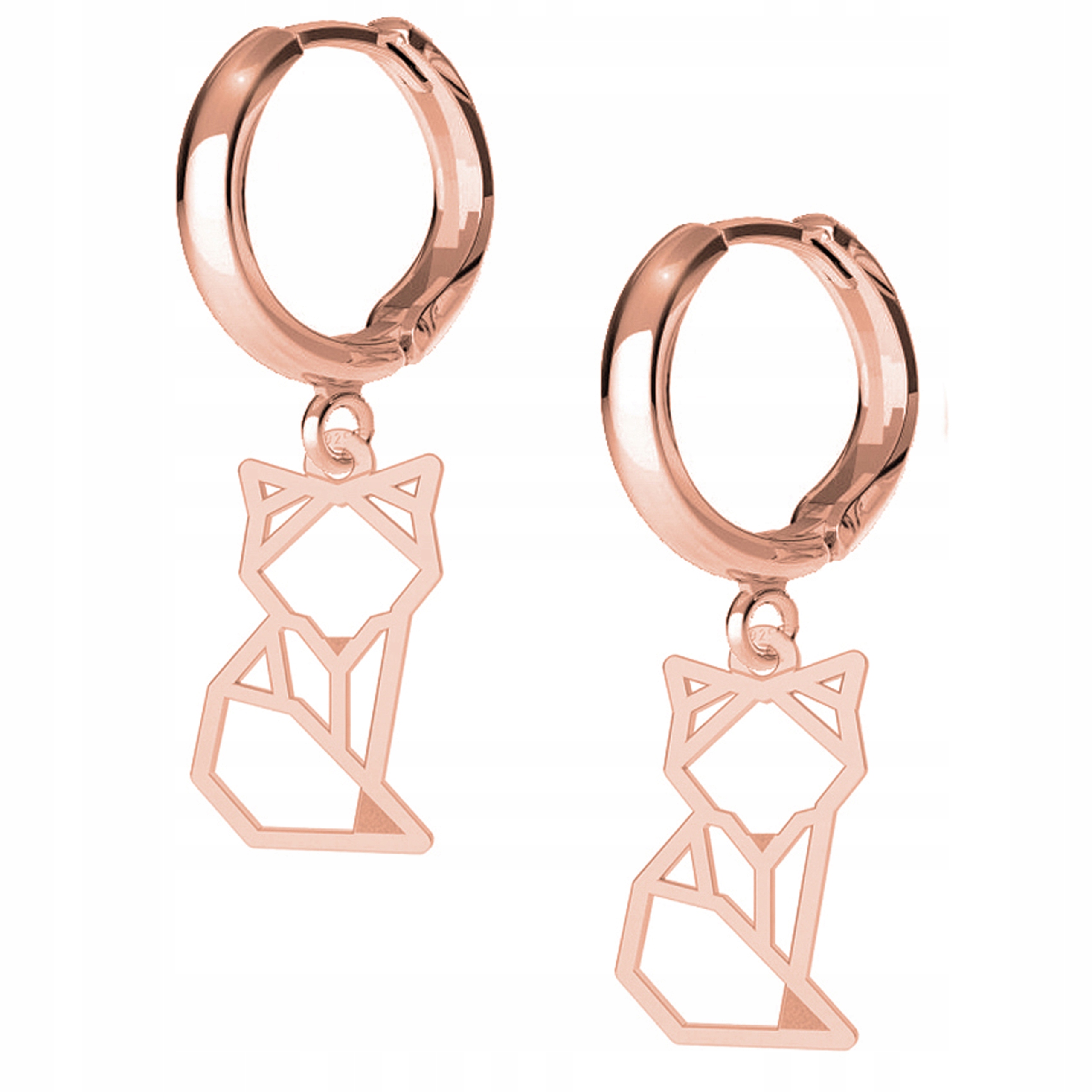 Náušnice Kočka Kotě Zvíře růžové zlato 925