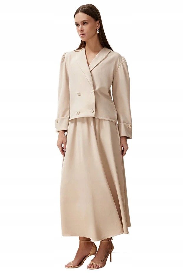 Trendyol Dámský Béžový Komplet S Knoflíky A Dlouhými Rukávy 38 5EA
