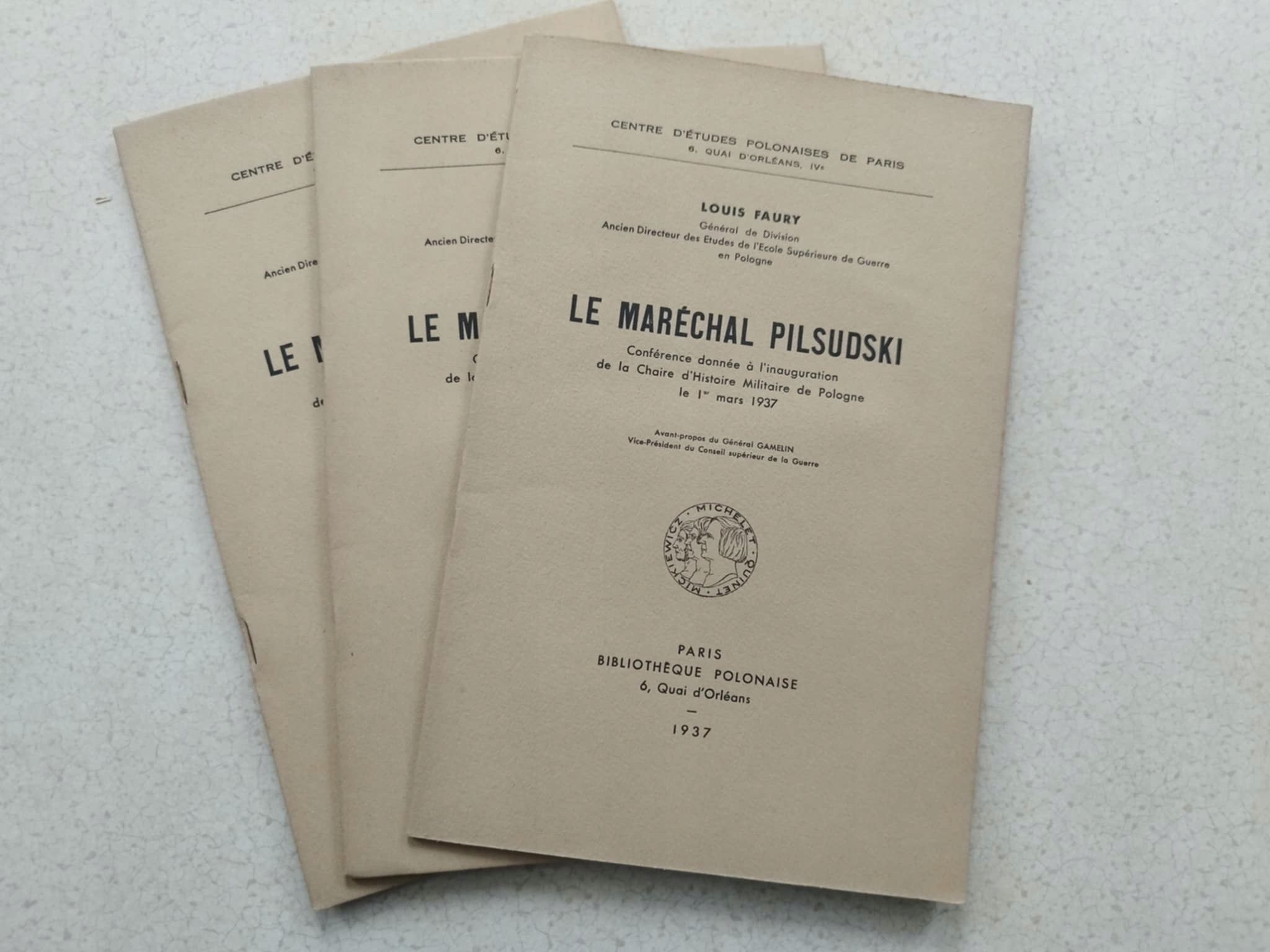 Le Marechal Pilsudski - Louis Faury 1937 Marszałek Józef Piłsudski RZADKIE