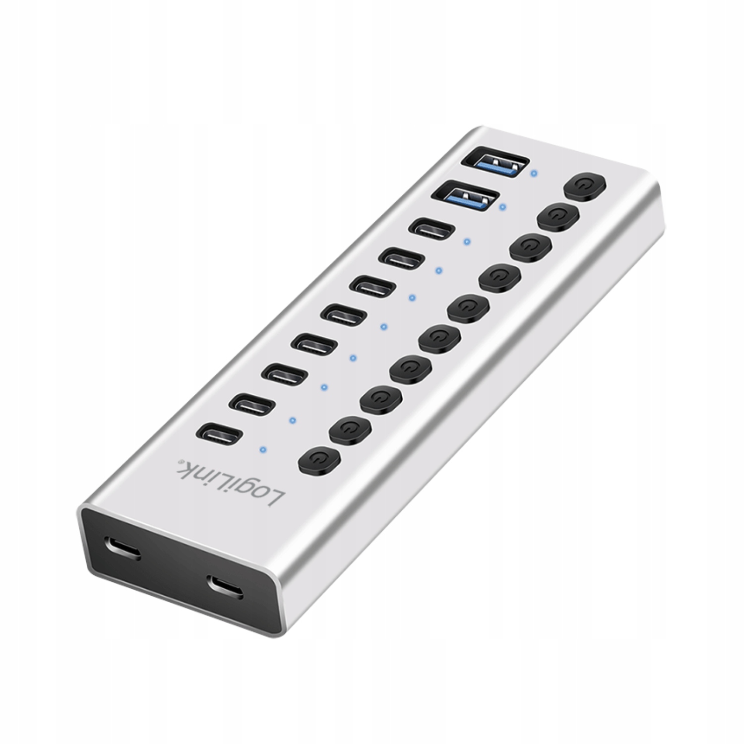 Usb hub aktívny 10 portov Usb-c Usb-a 5Gb/s napájať nabíjačkou 20W LogiLink