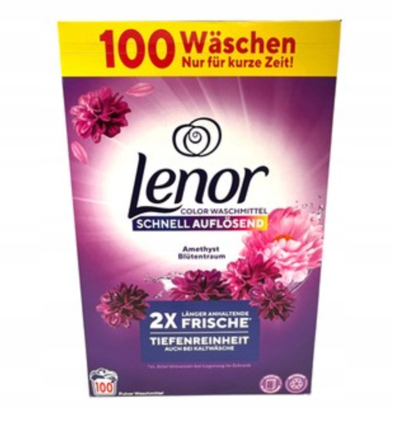 Levně Lenor Color Amerhyst prášek na barevné prádlo 6kg 100 praní