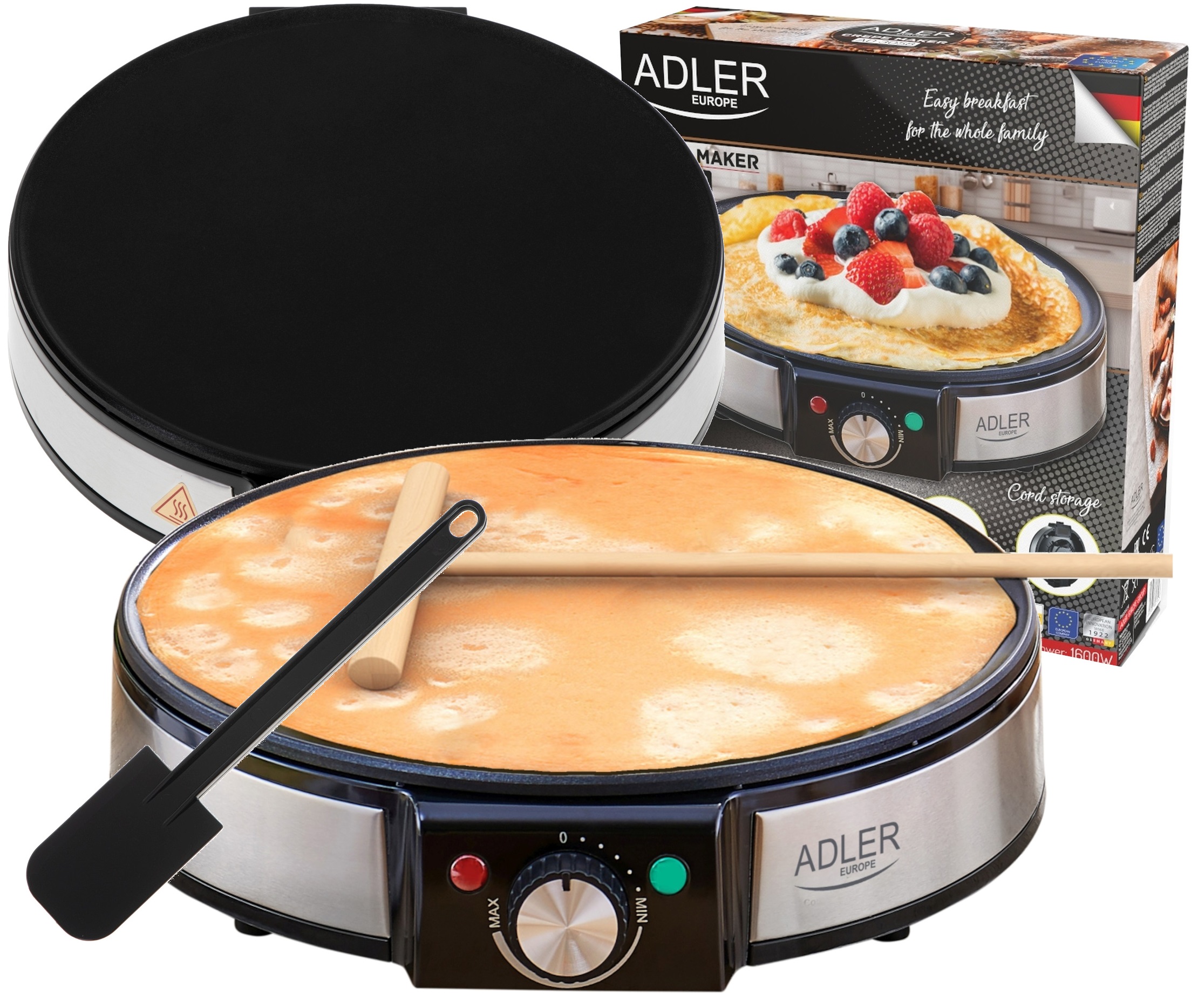 Elektrická palačinkovačka Velká Silná Tortilla Racuchy Placky 30 cm 1600 W