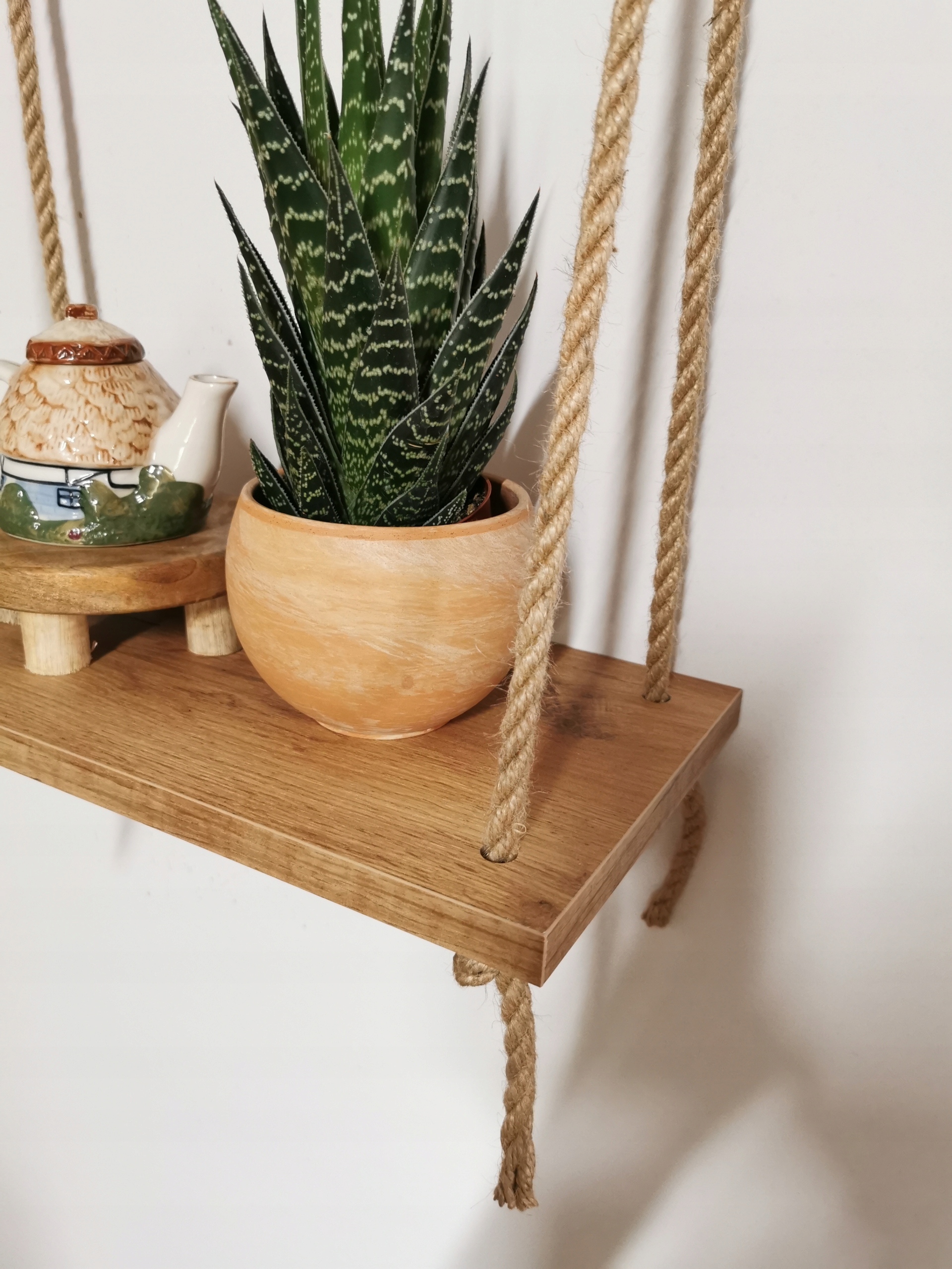 PÓŁKA na sznurkach linach, złoty dąb 60 cm Kod producenta 00