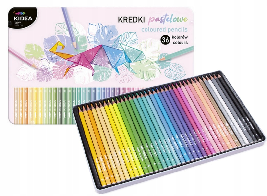 

Kidea Kredki Ołówkowe Trójkątne 36 Kol pastelowe