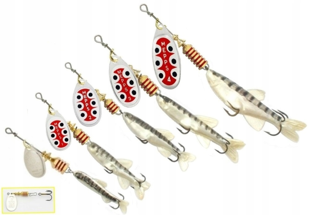 5 x Mepps Aglia Tw Mino Č. 0' 1' 2' 3' 4" Natural Best Of The Best