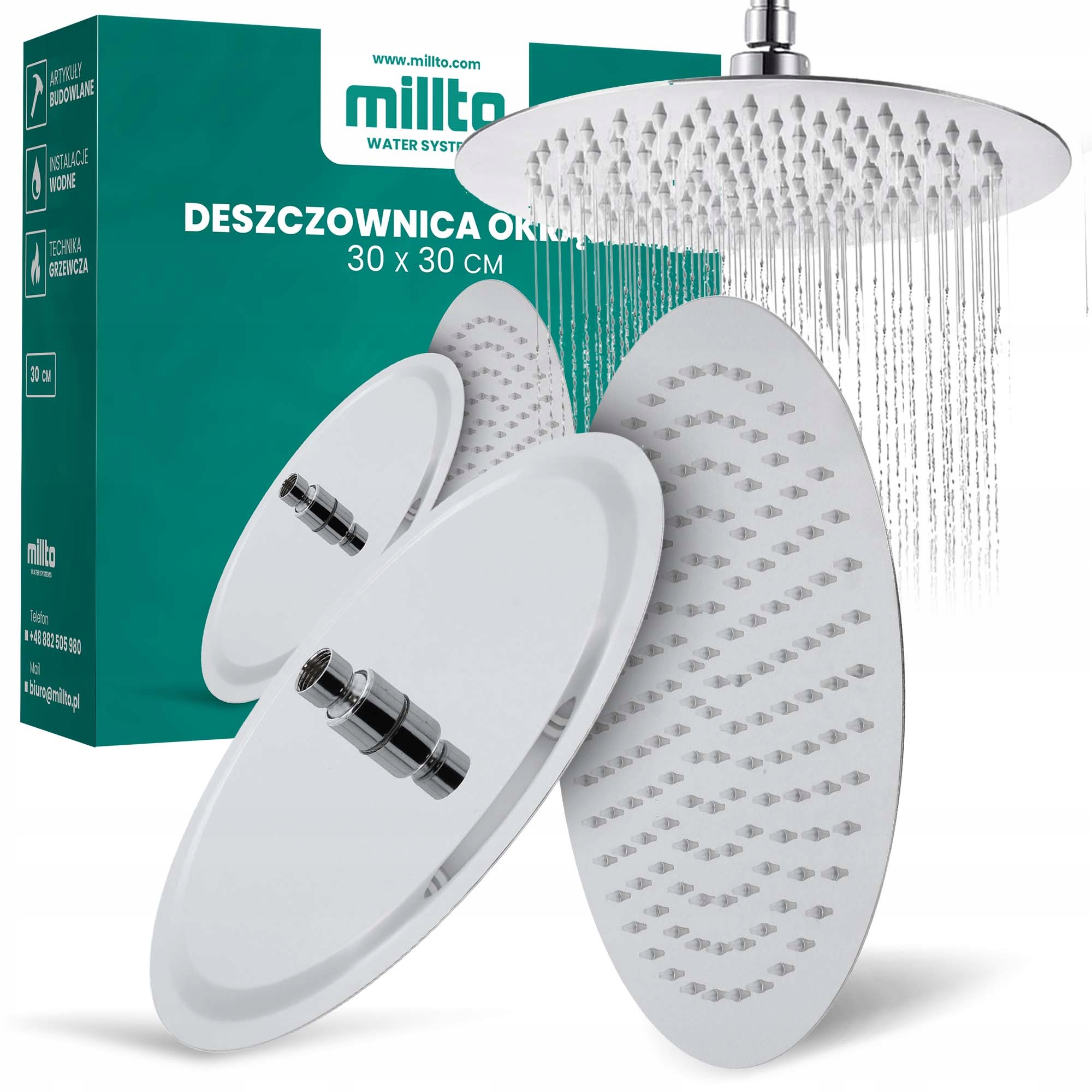

Deszczownica prysznicowa Slim okrągła 30cm stalowa