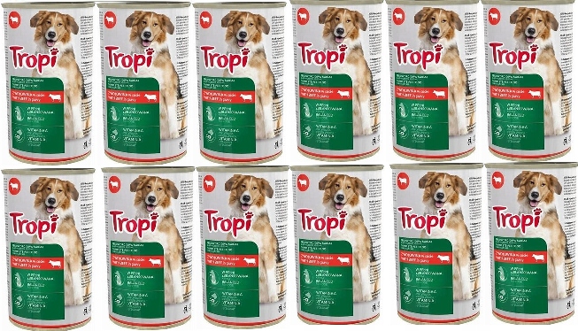 Levně Tropi krmivo pro psy 1250 g s hovězím masem 12 Ks