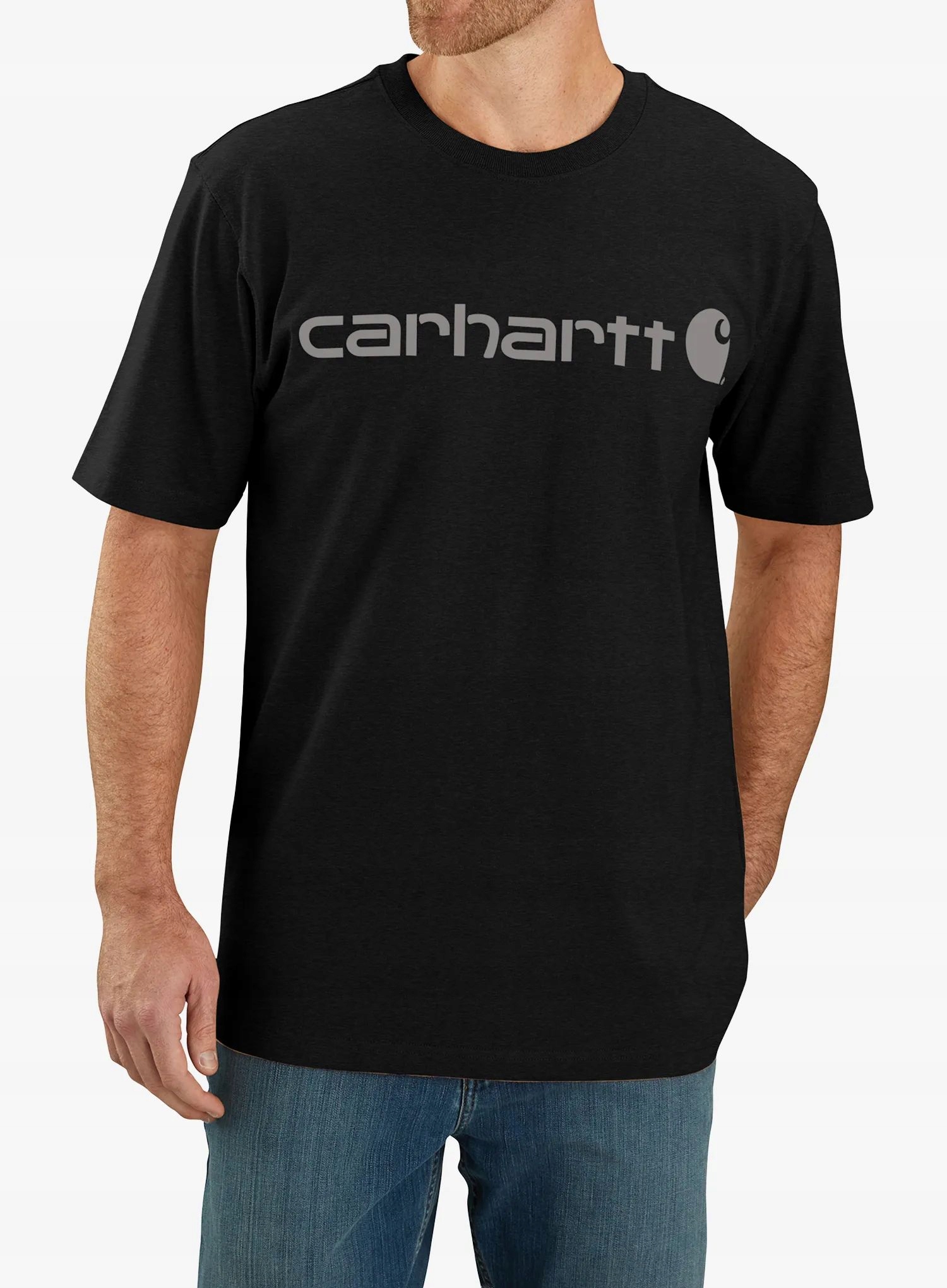 Tričko bavlněné Carhartt Dearborn Relaxed Logo T-Shirt černá/šedá S