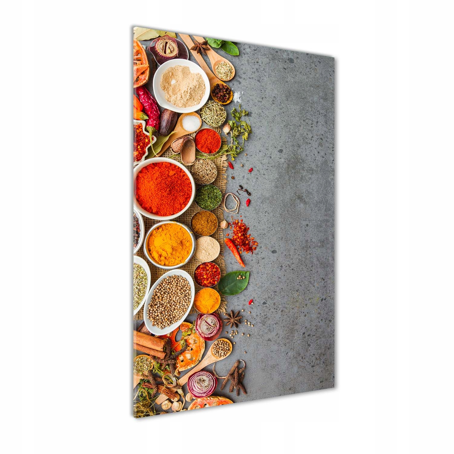 

Foto obraz na szkle Kolorowe przyprawy 50x100 cm