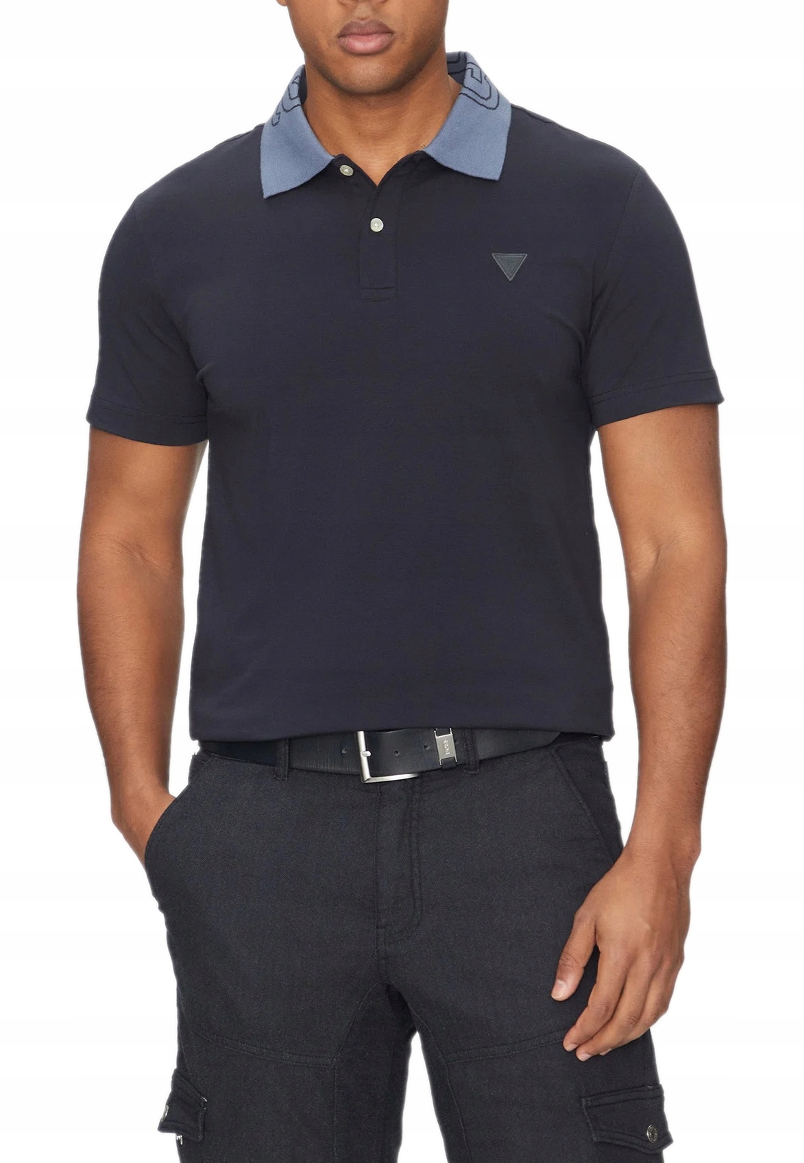 Guess pánská tmavě modrá polokošile s krátkým rukávem, velikost M