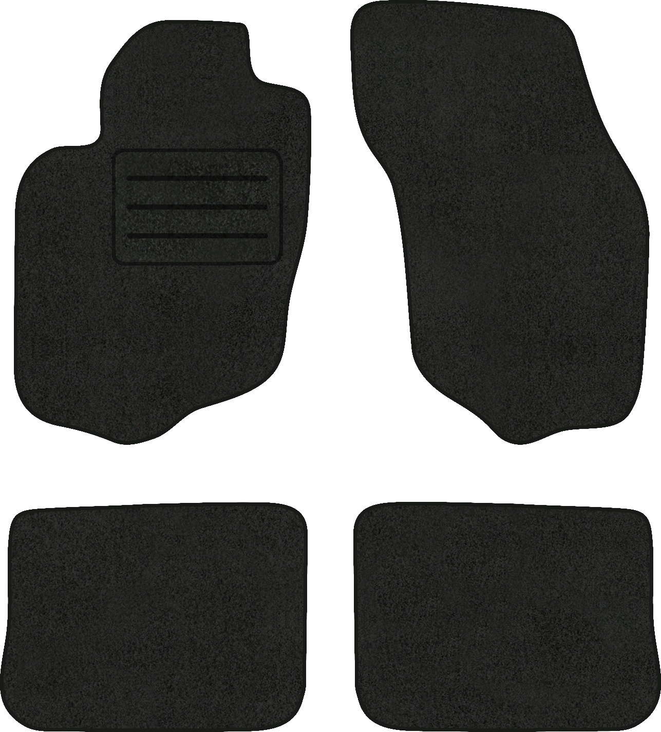 Velurové koberce Lux pro Mitsubishi Lancer VI (1995-2000) Černé Komplet
