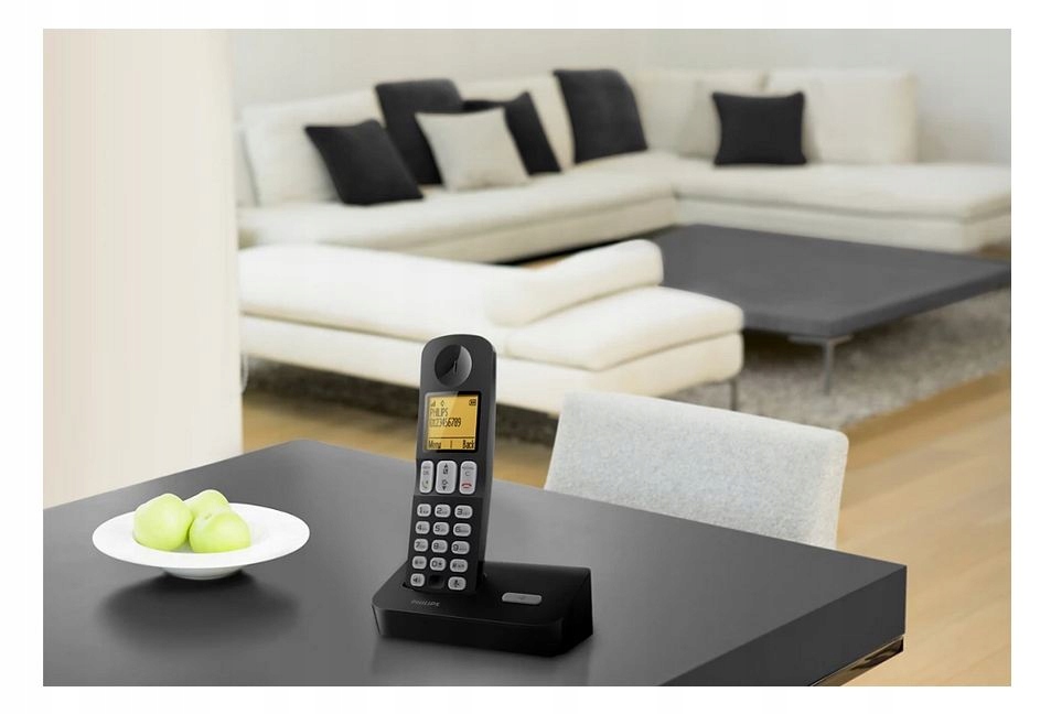 Telefon stacjonarny PHILIPS D400 bezprzewodowy do domu do biura D4001B/53 Kod producenta D400