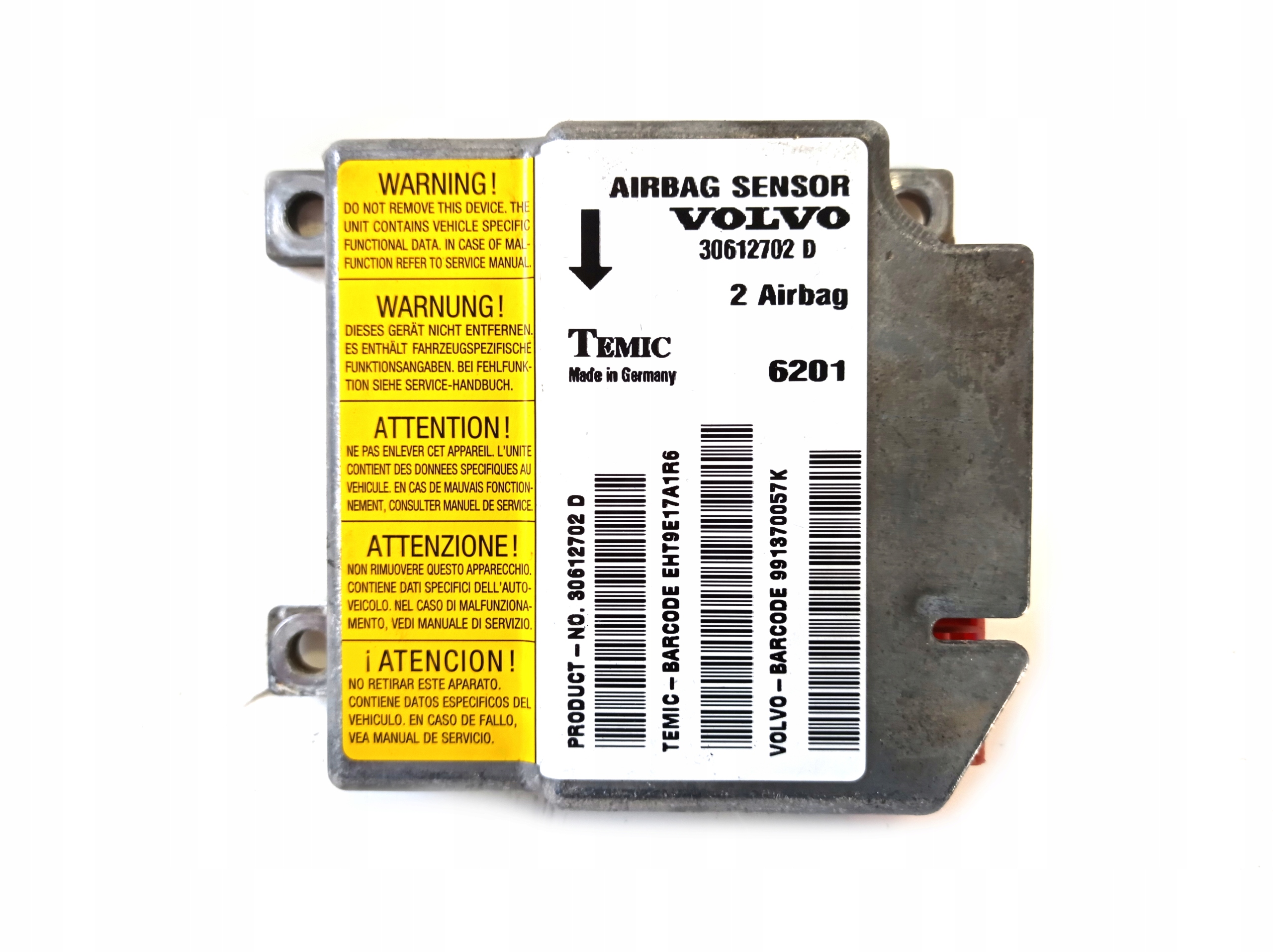 MODUŁ SENSOR AIRBAG VOLVO S40 30612702D