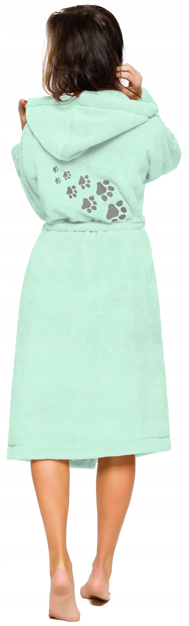 DŁUGI PUCHOWY DAMSKI SZLAFROK PODOMKA ŁAPKA XXL Płeć kobieta