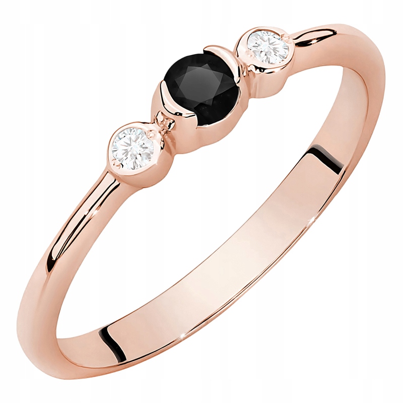 Růžově Zlatý Prstýnek pr. 585 Brilianty 0,18 ct