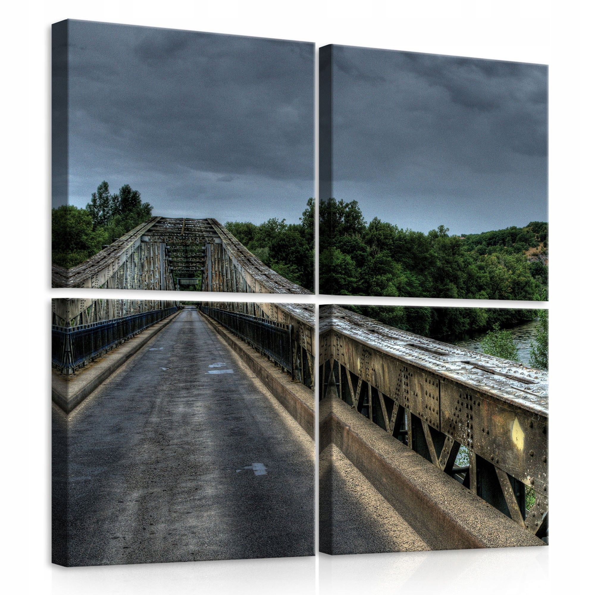 Obraz 50x50 Starý most zatažená obloha řeka krajina architektura cestování