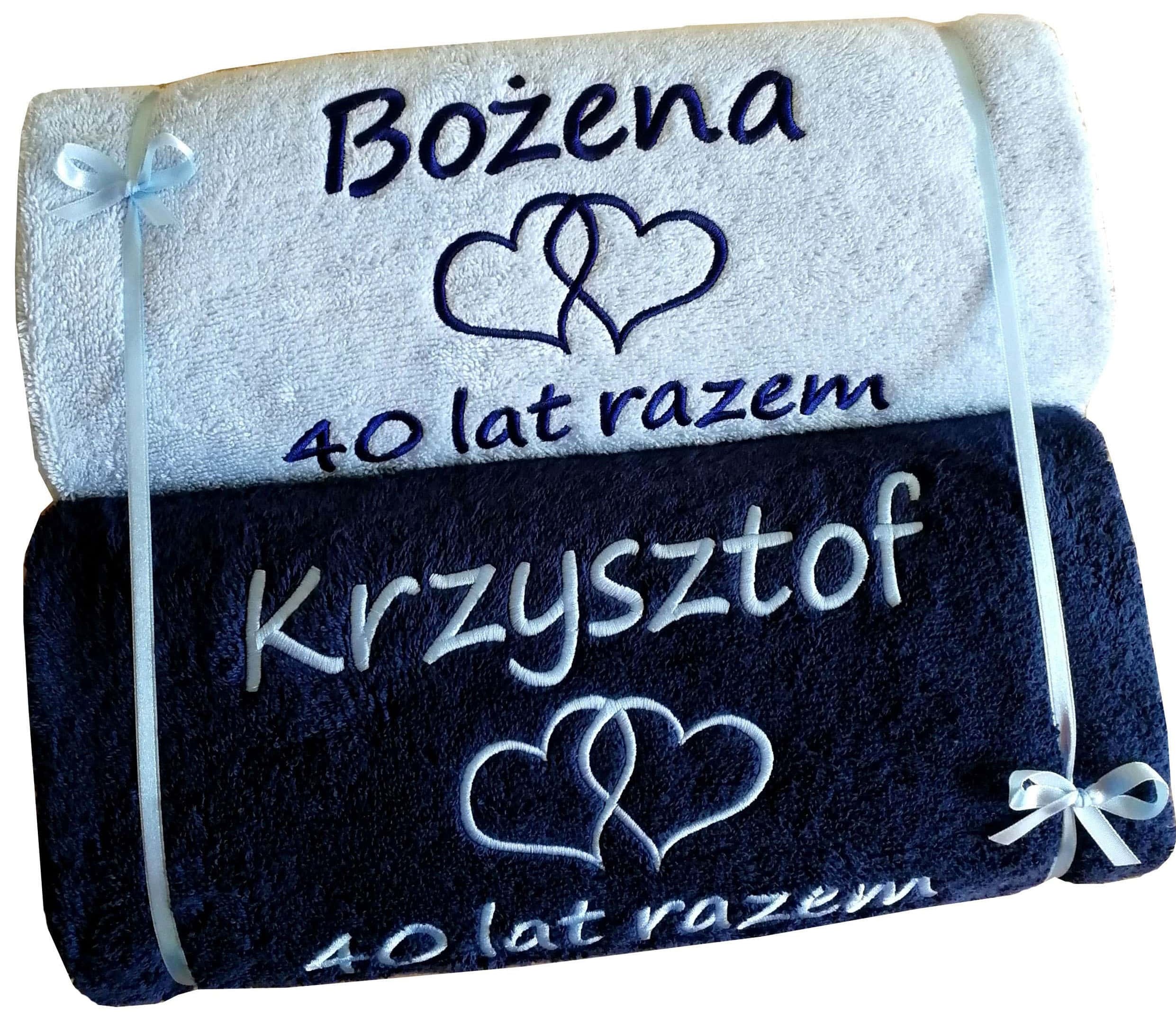 

40 Rocznicę Ślubu ręczniki Rubinowe Gody