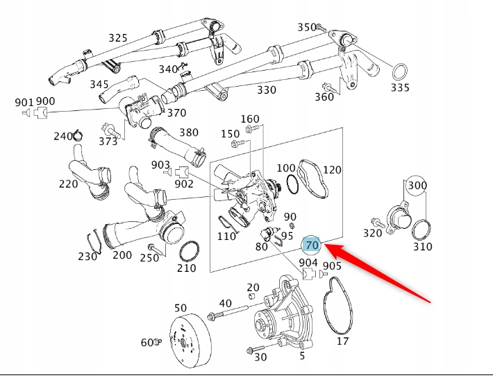 Termostat Mercedes 180 200 Cgi 250 Benzín M271