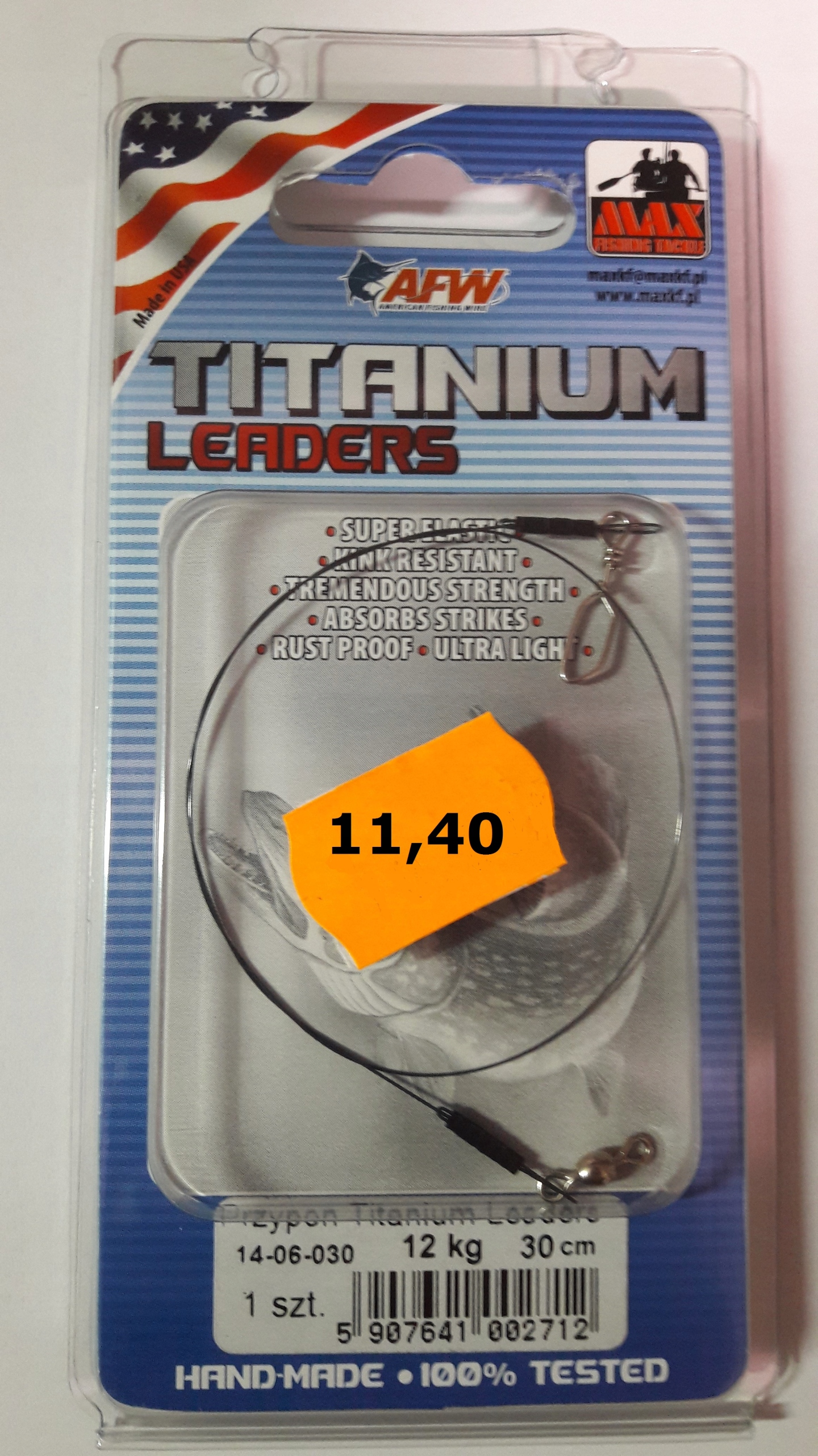 Przypon tytanowy 12kg – 30 cm, Max Fishing Team