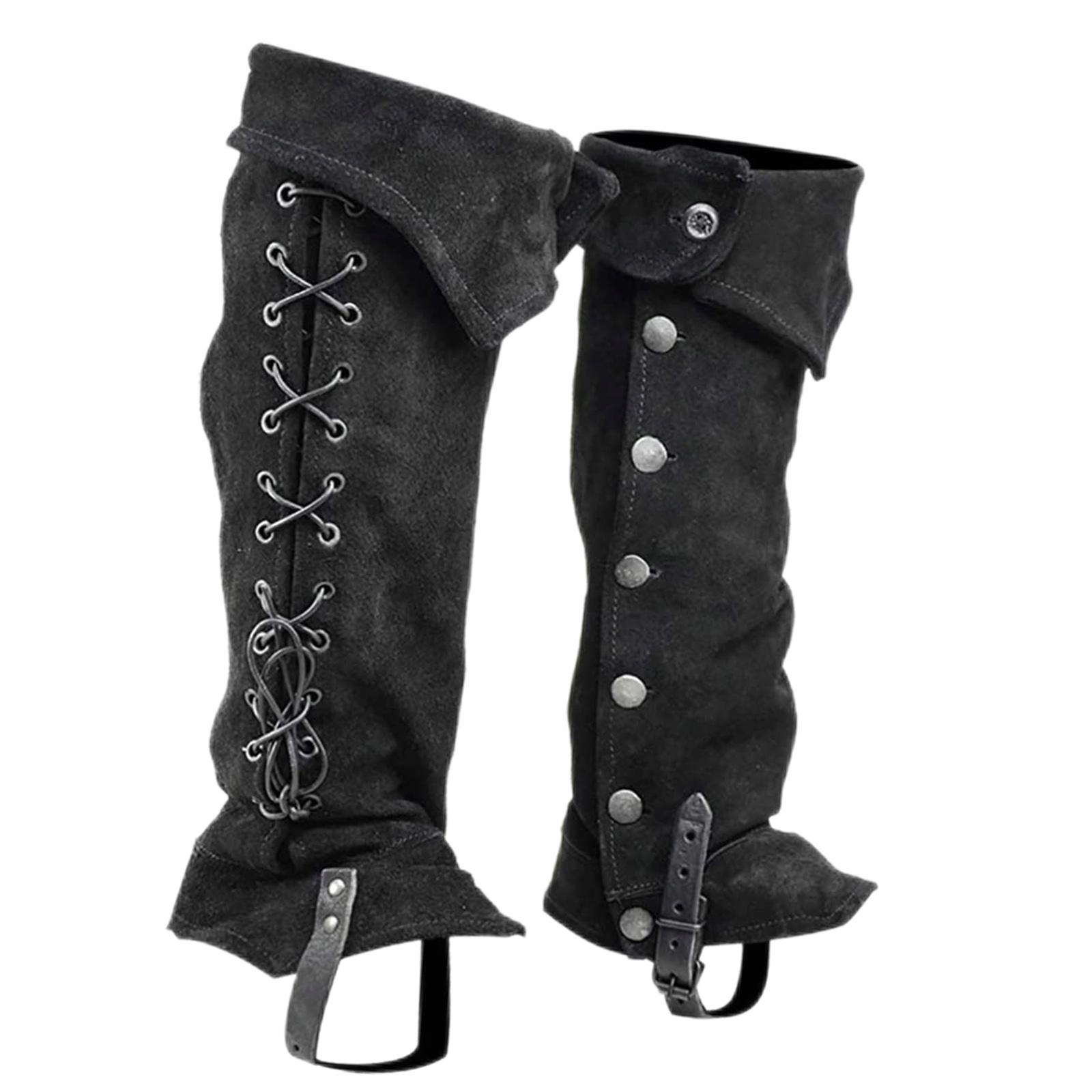 Faux Leather Medieval Knight Boot Covers Spats Płeć uniseks
