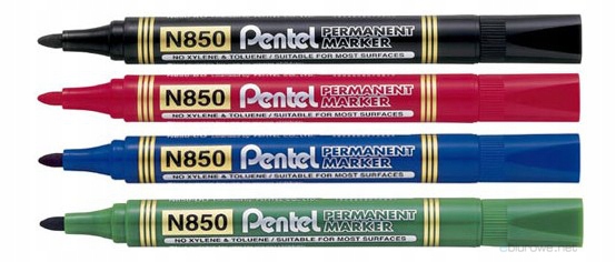 MARKER PERMANENTNY Pentel N850 OKRĄGŁY CZERWONY Rodzaj permanentny