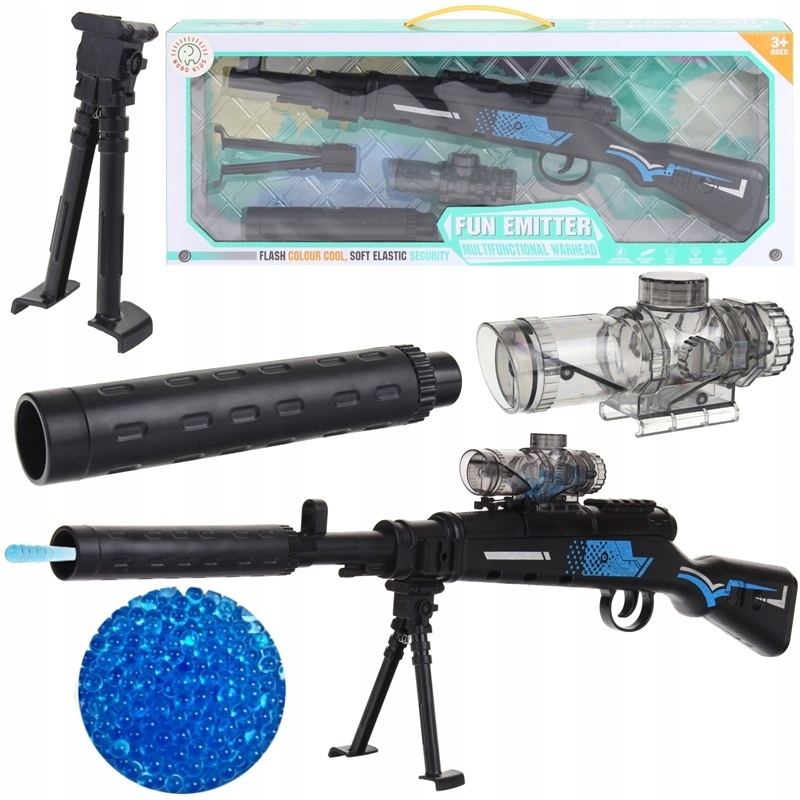 Karabin Pistolet M4 Snajperski Kulki Żelowe Wodne Celownik Tłumik Magazynek Rodzaj karabiny