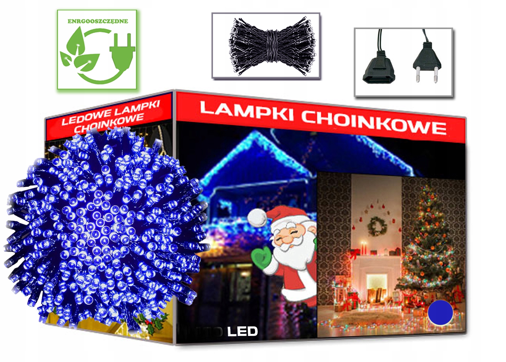 LAMPKI CHOINKOWE 300 LED NIEBIESKI Marka inna