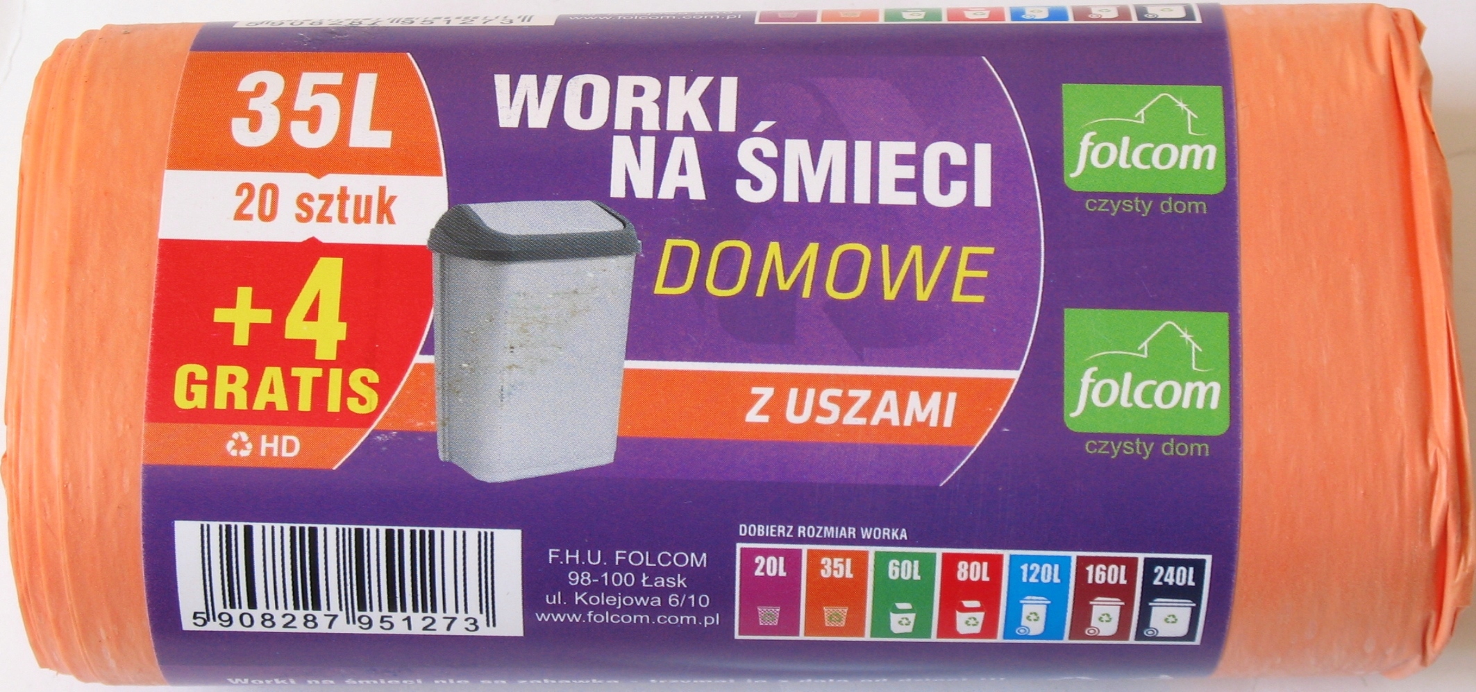 

Worki Hd Na Śmieci 35L/24 Szt. Domowe Z Uszami