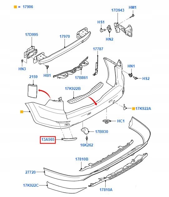 ODBLASK TYL LEWY FORD MONDEO Mk4 B MAX FIESTA Mk7 Installation side left rear