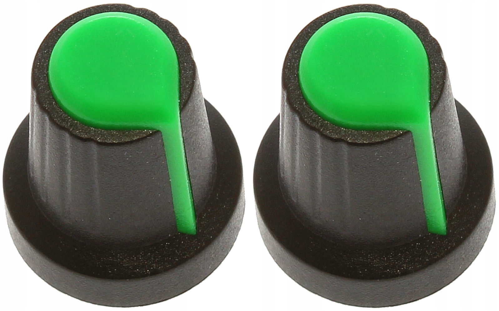 

Gałka Potencjometru oś 6mm Zielony 15x17mm 2szt