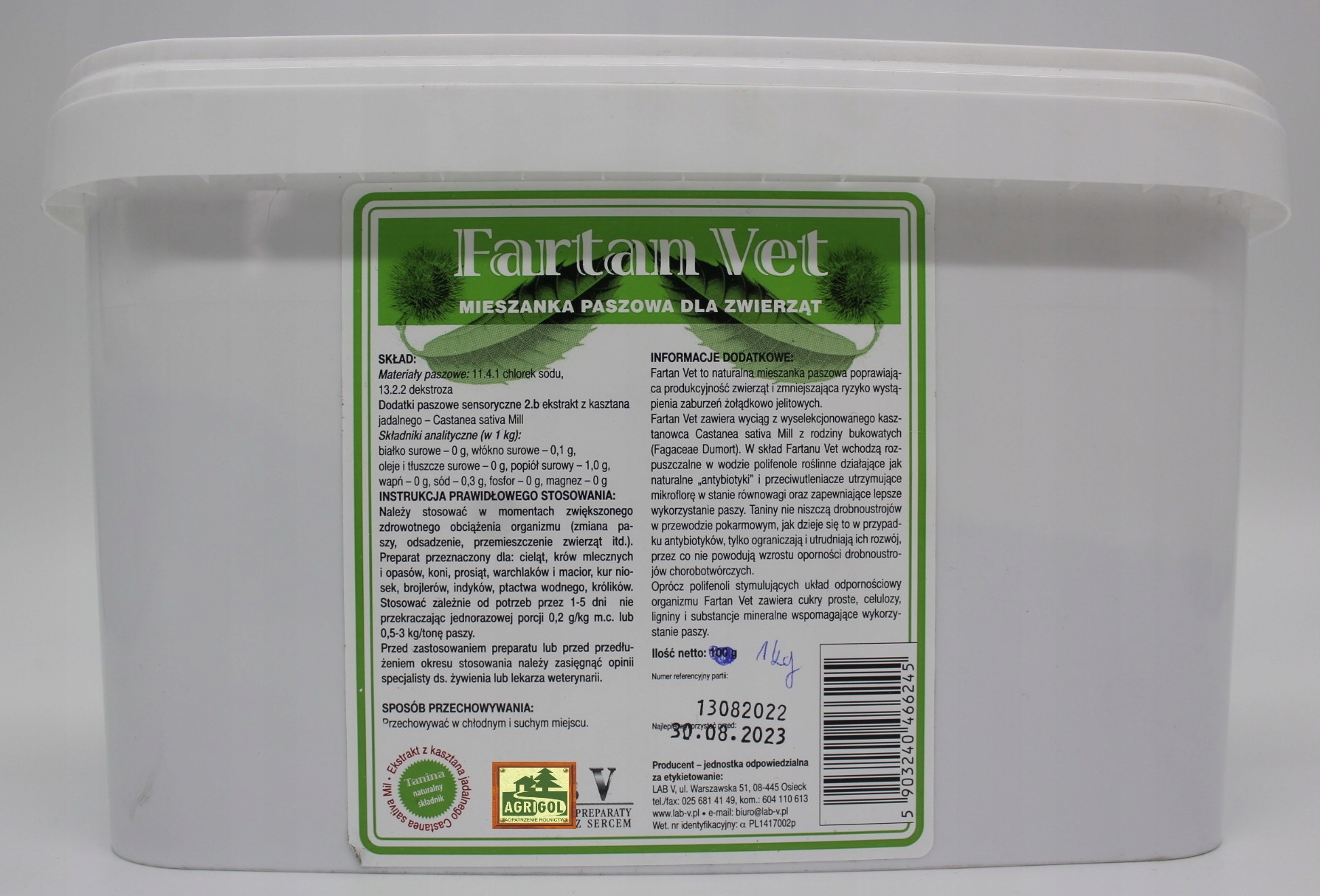 FARTAN VET 1kG biegunka dla drobiu, bydła, trzody