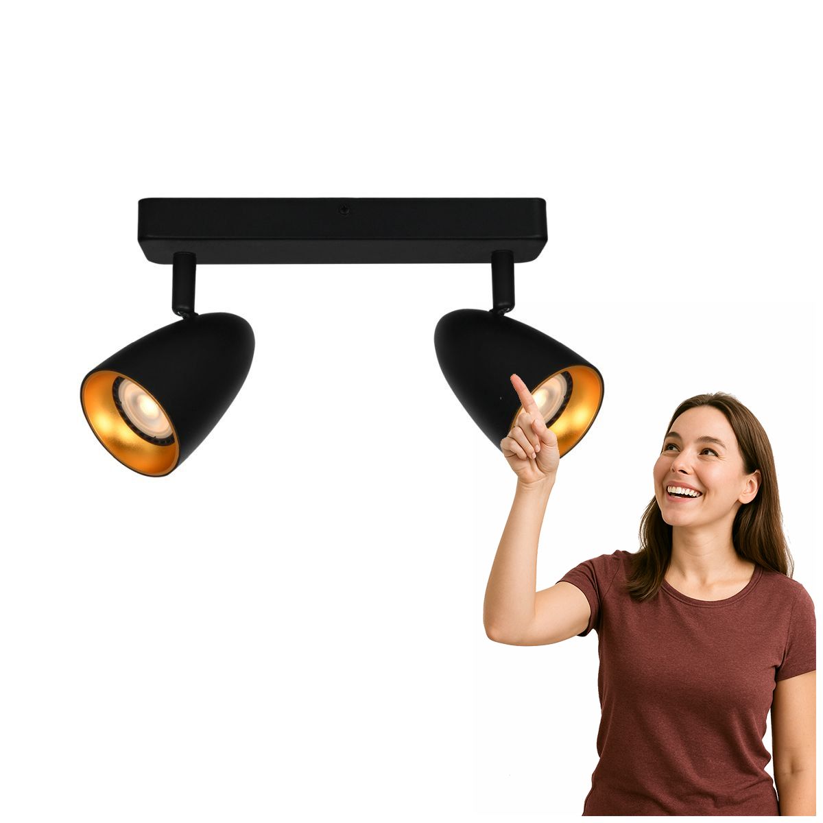 Spotová reflektorová lampa Tino SPL-36748-2-BK-GD Italux