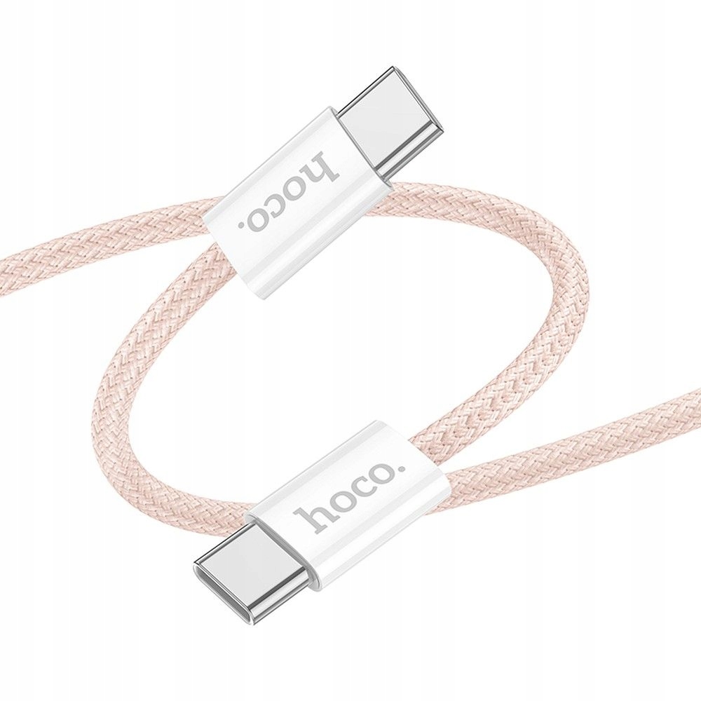 Eol Hoco kabel Typ C do Typ C 3A 60W X104 1 m różowy