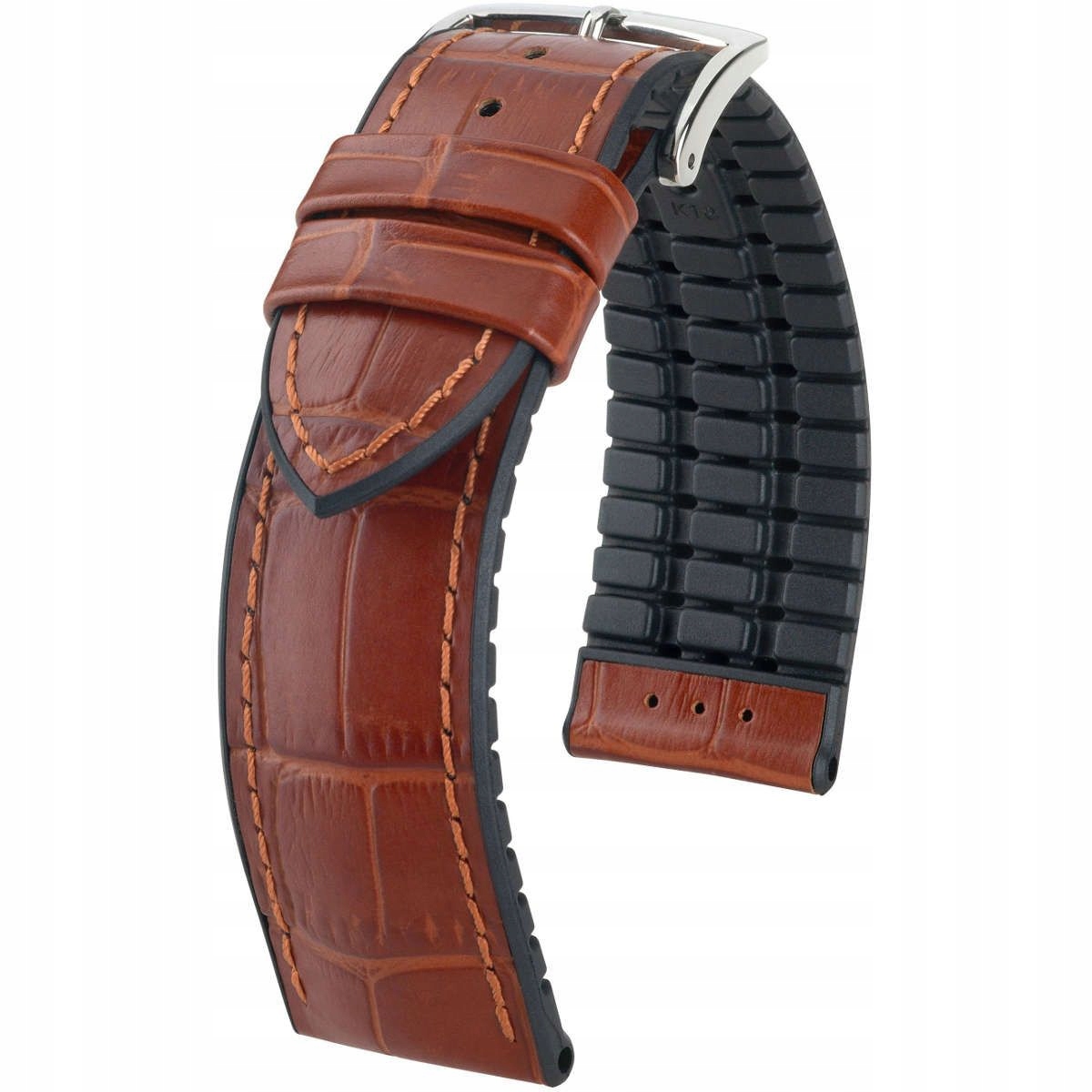 Světle hnědo-černý kožený opasek 22 mm Hirsch Paul 0925028070-2-22 (L)