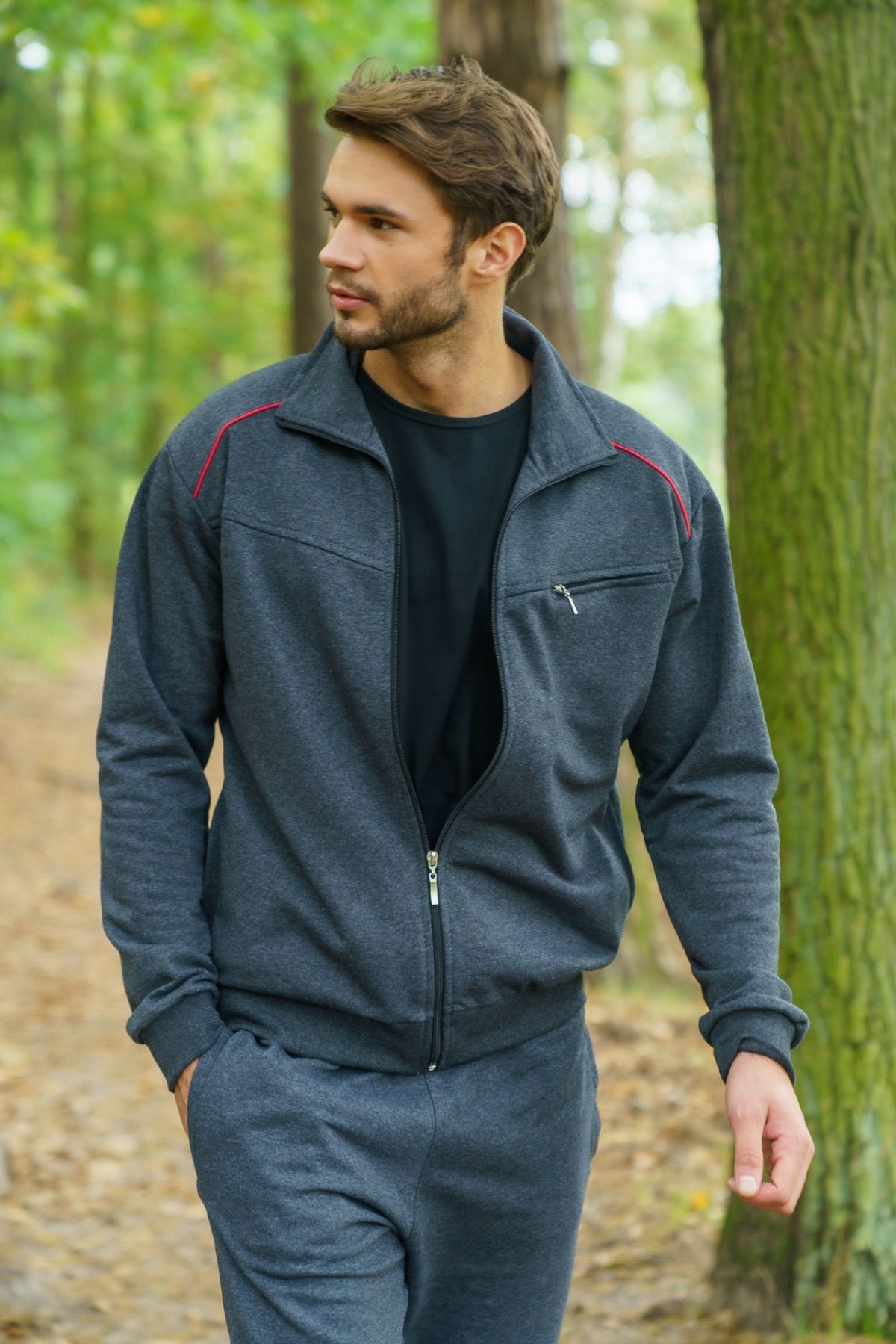 

Bluza męska rozpinana bez kaptura grafit M-XXXL