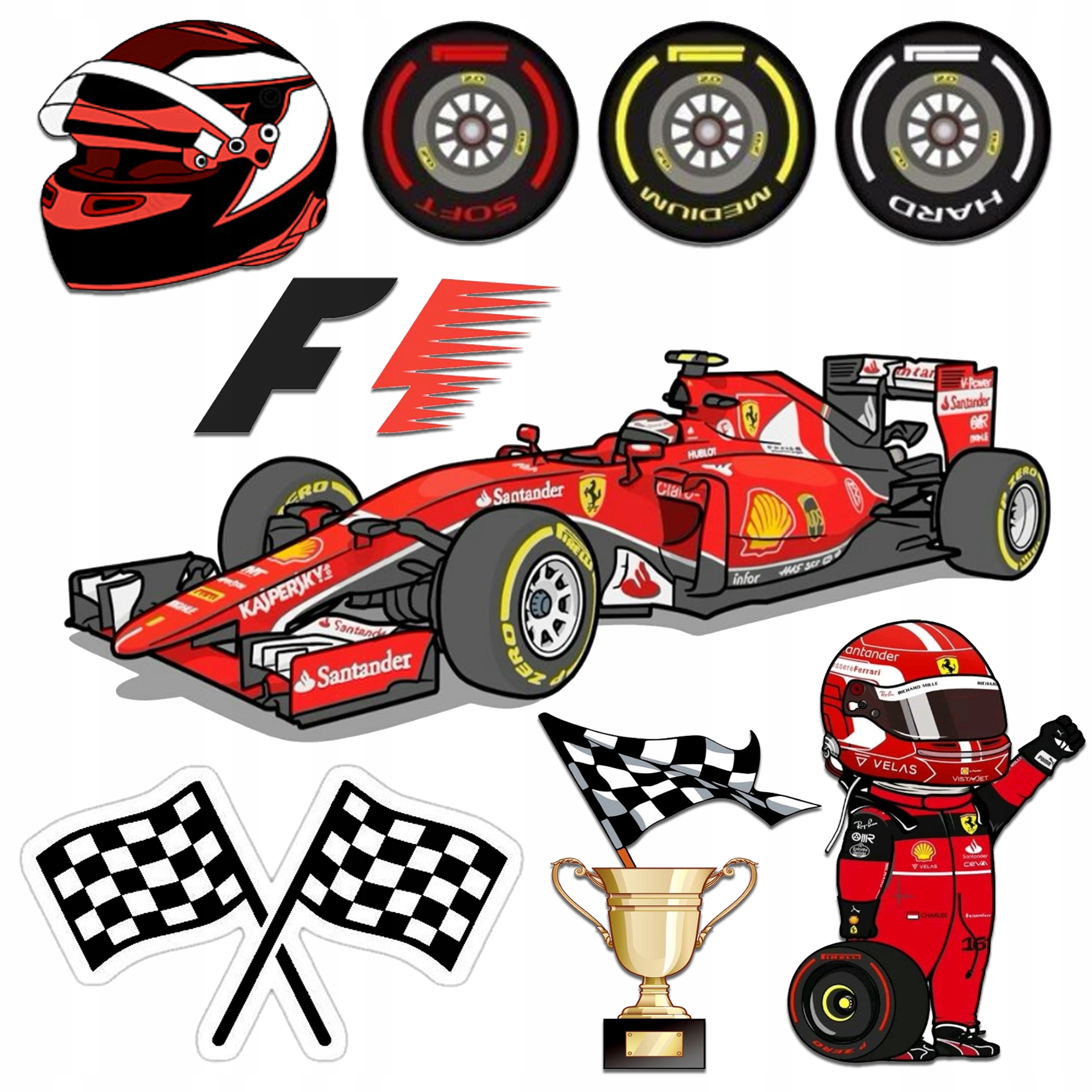 Regalos Formula 1 Formula One F1 - Bolsas De Regalo Para Fiestas Temáticas De Botín (6 Unidades F1 Ferrari