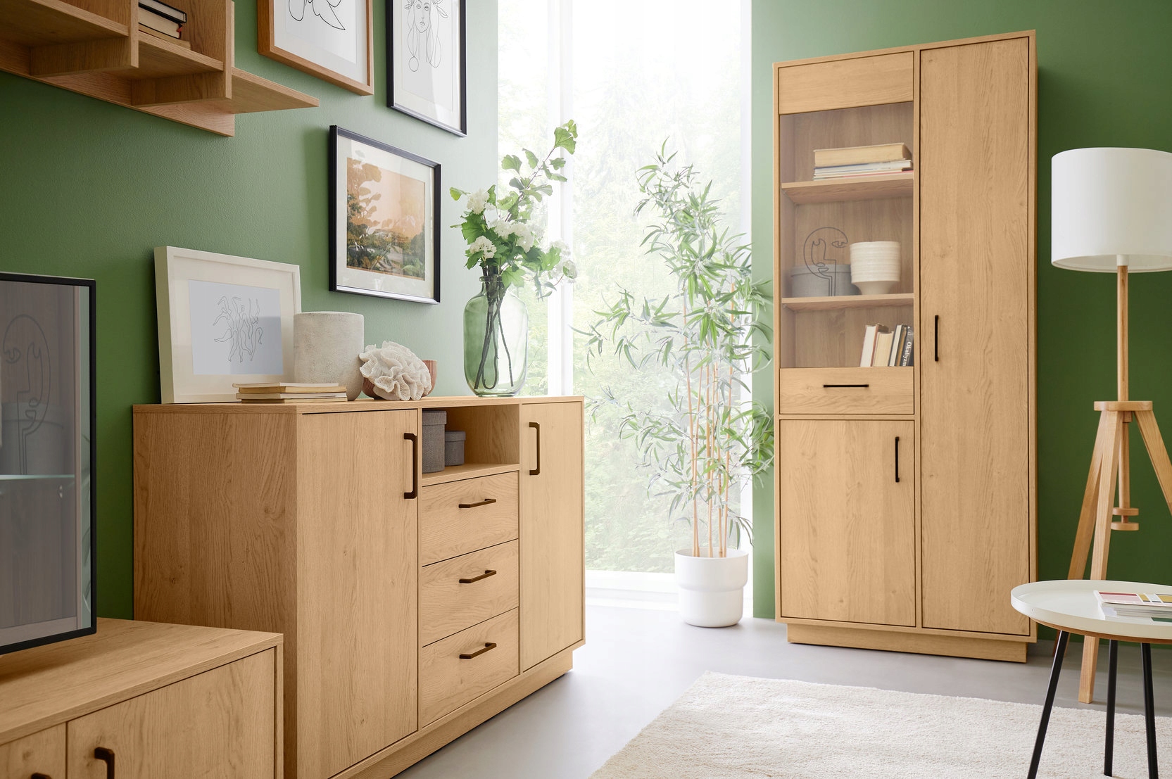 Półka 150 cm nad komodę do salonu tv SANTIAGO 12 Wysokość mebla 30 cm