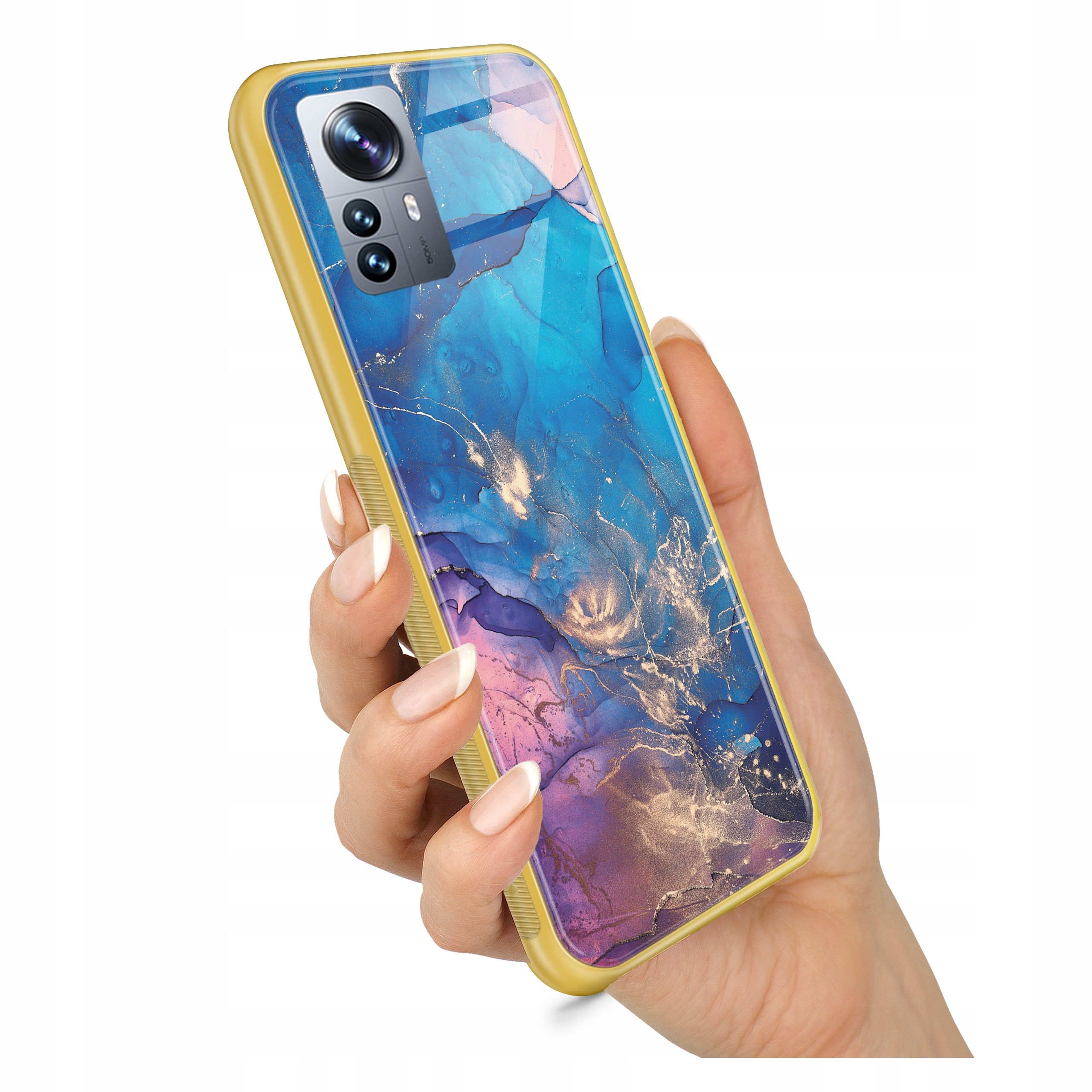 

Etui Złote Szklane do Xiaomi 12T Szkło Hartowane