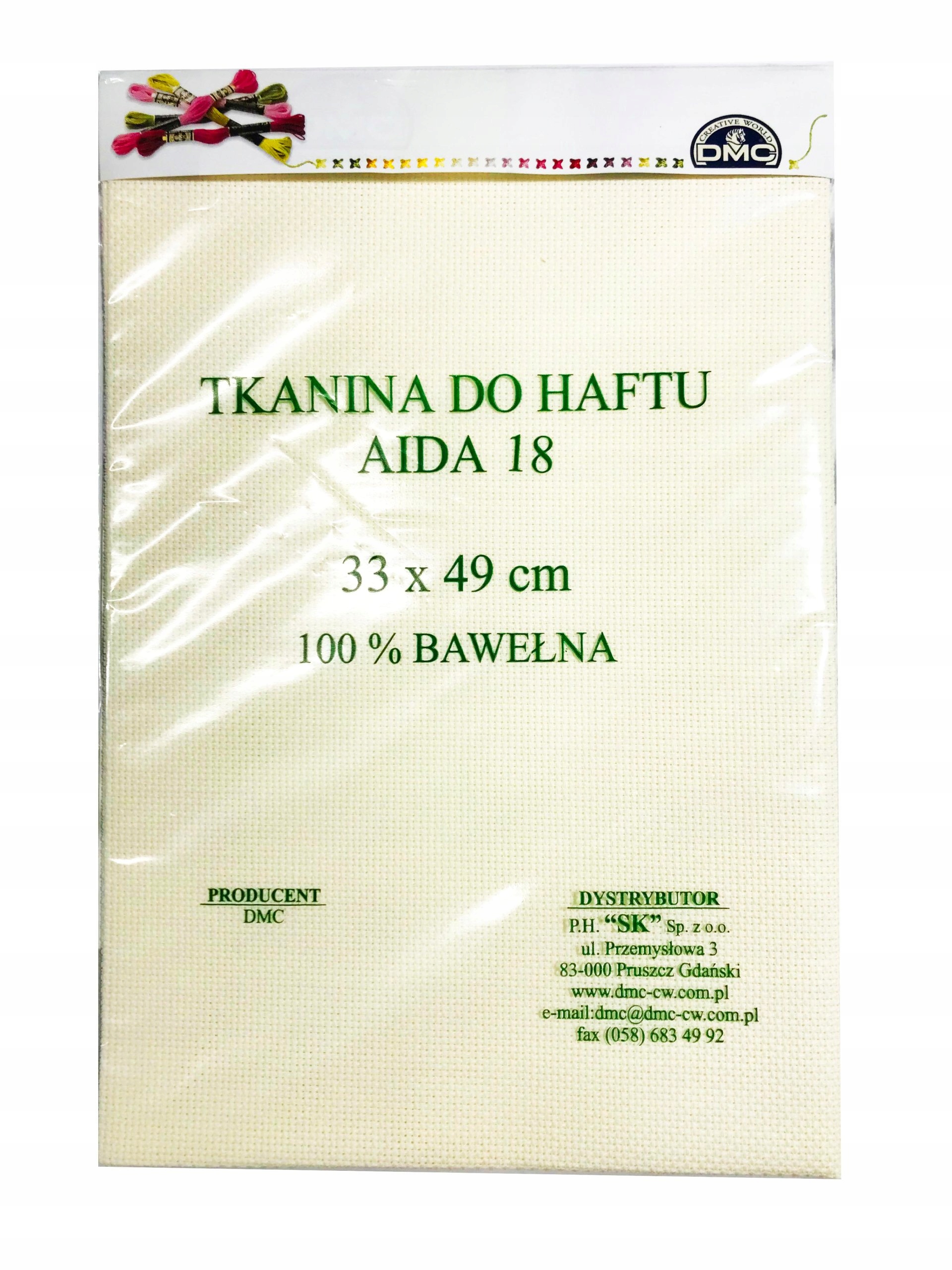 DMC Kanwa do haftu 33 x 49 cm Aida '18 Ecru