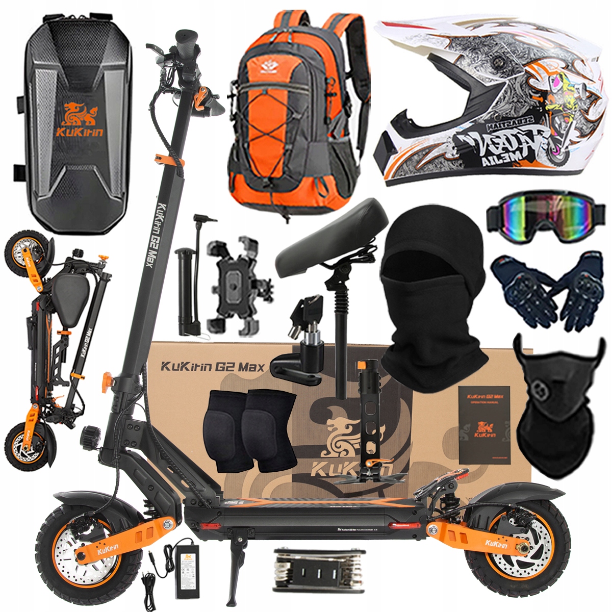 Kukirin G2 Max Skládací elektrické vozidlo 1200W 48V 20Ah 55KM/H Pl Dárek